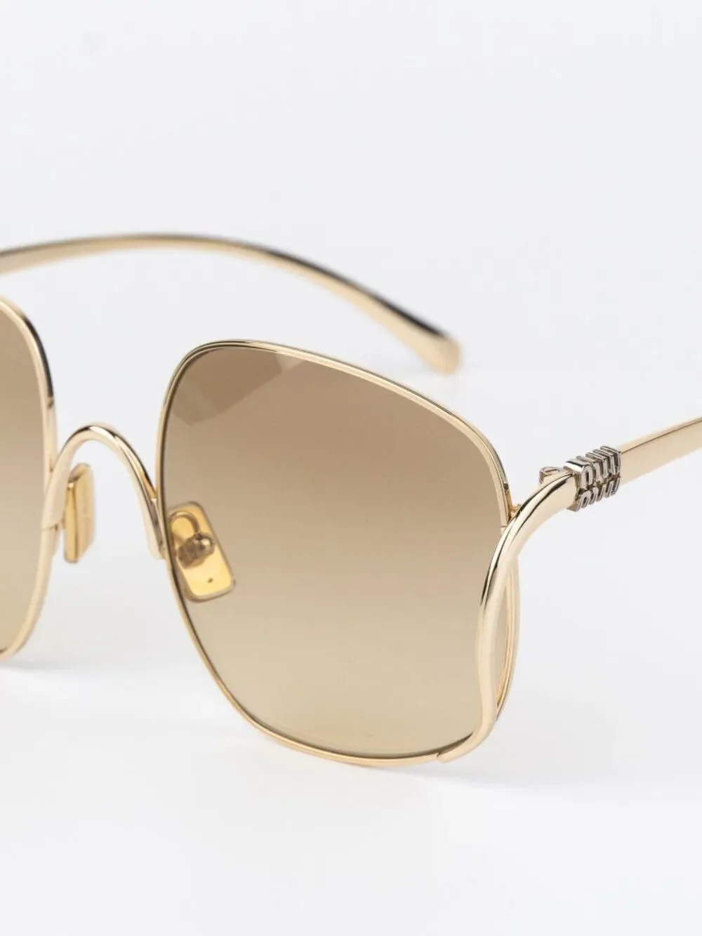 Miu Miu Women Sunglasses Gold Yellow Gradient Square MUA57S 5AK20S NEW AUTHENTIC